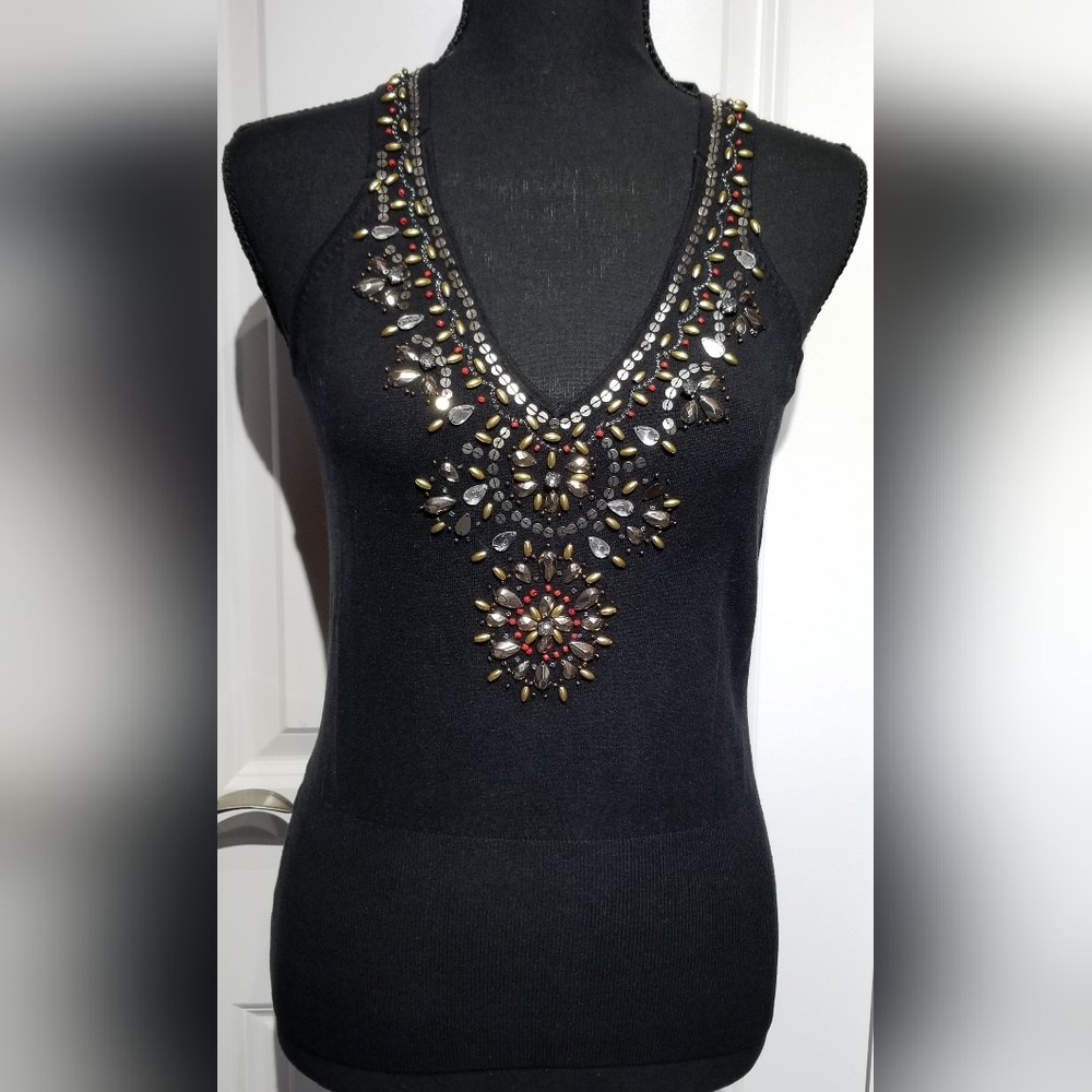 WHBM Beaded Tank Top Ladies Size M